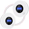 iMeistek Rilevatori di fumo e monossido di carbonio con combinazione wireless interconnessa, rilevatori di fumo e monossido di carbonio con display LCD in tempo reale, durata 10 anni, alimentato a