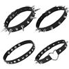 Yolev 4 Pezzi Girocollo Punk Girocollo con Borchie Collana Gotica Nera Regolabile per Uomo e Donna Decorazione per Feste Anime di Halloween