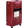 BARTOLINI Stufa A Gas Bartolini Bella I, Modello Infrarossi 3 Mattoni, Rosso Vino, Potenza 1400-4200W, Area Riscaldabile 120 mÂ²