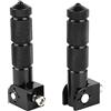 Qiilu M8 Pedane Pieghevoli Moto, 2 Pezzi Pedali in Alluminio per Moto Auto Elettrica Anti-Skid 8MM Universale 90 Gradi Pieghevole Fisso Asta di Supporto Pedale Passeggero(Nero)