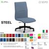 SEIPO STEEL S0114 Poltrona girevole visitatore Gas "A" imbottita Base 5 razze con ruote SEIPO Tessuto V