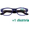 Industrie Ottiche Italiane CorpOOtto Pc Vision Occhiali per lettura unisex colore blu +1,00 + astuccio in pelle