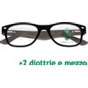 Industrie Ottiche Italiane CorpOOtto Pc Vision Occhiali per lettura unisex colore nero +2,50 + astuccio in pelle