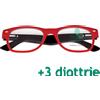 Industrie Ottiche Italiane CorpOOtto Pc Vision Occhiali per lettura unisex colore rosso +3,00 + astuccio in pelle