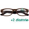 Industrie Ottiche Italiane CorpOOtto Pc Vision Occhiali per lettura unisex colore marrone +2,00 + astuccio in pelle