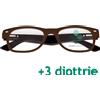 Industrie Ottiche Italiane CorpOOtto Pc Vision Occhiali per lettura unisex colore marrone +3,00 + astuccio in pelle