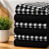 Casabella Confezione da 6 strofinacci da cucina in spugna di cotone, set di strofinacci da cucina morbidi e altamente assorbenti (set da 6 pezzi, nero)