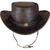 URBAN 5884 Cappello da Cowboy in Vera Pelle, Cappello Western Uomo/Donna in Vera Pelle Bovina, Tesa Modellabile e Sottogola Regolabile - Nero, S