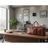 Vintage Borsone da viaggio in pelle composta vera palestra vintage notte capra marron...