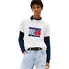 Tommy Jeans Uomo T-Shirt Maniche Corte Slim Flag Tee con Scollo Rotondo, Avorio (Ancient White), L