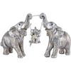 TOHLUCS Statua di elefante. Elefante in argento per donne, regali per la mamma. Figurine di elefante porta buona fortuna, salute, mensola, decorazione ufficio (argento)