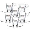 Toraldo Set 6 Tazzine Vetro con Piattini Caffè Toraldo