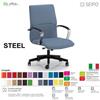 SEIPO STEEL S0112 Poltrona semidirezionale Gas oscillante "B" imbottita Base 5 razze con ruote SEIPO Ecopelle D2