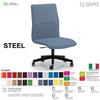 SEIPO STEEL S0114 Poltrona girevole visitatore Gas "A" imbottita Base 5 razze con ruote SEIPO Ecopelle D2