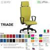 SEIPO TRIADE TD0042 Poltrona schienale alto con braccioli e poggiatesta Movimento sincro "R4" Base 5 razze nylon SEIPO Tessuto v