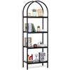 VEVOR Libreria in Metallo ad Arco Mobiletto Organizzatore da Casa Ufficio, Scaffale Portaoggetti Libri Riviste Forma ad Arco 4 Livelli, Scaffale con Ripiani Aperti, Scaffale Espositore Indipendente