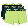Emporio Armani Bold Monogram - Confezione da 3 Boxer da Uomo, Blu, S, Blu, S