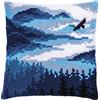 VERVACO Kit Cuscino Punto Croce PAESAGGIO BLU Set Ricamo Principianti Cuscini Gobelin Decorativi ca. 40 x 40 cm Accessori Per Lavoretti Creativi DIY Casa Decor Hobby Adulti Cross Stitch