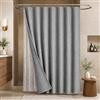 LaCyan Tenda da doccia impermeabile 3 in 1 a nido d'ape e fodera trasparente, set con 12 ganci in acciaio inox su entrambi i lati, per bagno, 183 cm, tende da doccia in tessuto di poliestere