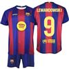 FC Barcelona FCB FC Barcellona Kit per Bambini 9 Lewandowski 1ª Equipaggiamento 25/26 Replica Ufficiale - Set Bambino con Maglietta e Pantaloni