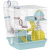 PawHut Gabbia per Criceti a 3 Livelli e 12 Tubi con Casetta, Rampa, e Accessori, in Metallo e Plastica, 34.5x27.5x41 cm, Grigio | Aosom Italy