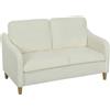 HOMCOM Divano 2 Posti Moderno con Cuscini Spessi e Rivestimento Sherpa, 137x69x82 cm, Crema | Aosom Italy
