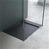 Mai & Mai Piatto Doccia 75x100x4cm, Piatto Doccia Ultraslim in Pietra Artificiale Rinforzato Antiscivolo Filo Pavimento Antracite Forma: Rettangolare Geoma04