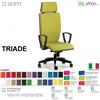 SEIPO TRIADE TD0042 Poltrona schienale alto con braccioli poggiatesta Movimento sincro "R4" Base 5 razze nylon SEIPO Ecopelle D2