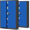 Jan Nowak Set di 2 Armadio da Ufficio XXL C001 II Archivio per Officina in Metallo Verniciato a polvere Chiudibile 185 cm x 115 cm x 40 cm (Antracite-Blu)