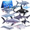 SIENON 11 statuette di squalo, giocattolo realistico, squalo, 7 pezzi da 15 cm, animali marini realistici, giocattolo da bagno con 4 pezzi da 10 cm, piccolo squalo balena per bambini, decorazione per