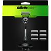 Gilette Gillette Labs con kit di base per rasoio esfoliante 7 ricambi con base magnetica