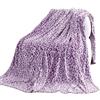 MIBOI Coperta leopardata viola morbida e calda coperta in pile per divano letto 127 x 152,4 cm