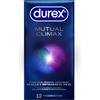 Durex - Preservativi Mutual Climax con punti in rilievo e nervature per lei ed effetto ritardante, per il piacere di entrambi, 12 pezzi, nero, standard