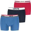 Levi's Gift Iconic Combi Boxer Briefs, Blu/Rosso, M (Pacco da 3) Uomo
