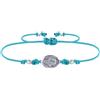 Schmuck Les Poulettes LES POULETTES BIJOUX - Bracciale Collegamento Medaglia Ovale d'Argento 925 Vergine Miracolosa - Turchese