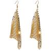 Suyi Orecchini Donna Alla Moda Nappa Con Paillettes A Griglia In Metallo Orecchini Pendenti A Goccia Lunga Gold