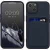 kwmobile Custodia Compatibile con Apple iPhone 14 Cover - Back Case Cellulare con Slot Porta Carte - Morbida in Silicone TPU blu scuro