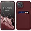 kwmobile Custodia Compatibile con Apple iPhone 14 Cover - Back Case Cellulare con Slot Porta Carte - Morbida in Silicone TPU rosso fulvo