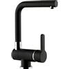 SCHOCK | Miscelatore Aquawindow Linea Monocomando Sottofinestra, Canna ad L Abbattibile Unidirezionalmente, Colore Nero, h263
