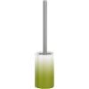 Spirella Porta scopino Porta scopino "Tube" Set WC da appoggio in Ceramica e Acciaio Inox Verde/Bianco