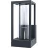 OSRAM Applique da parete per esterni E27, alluminio, vetro trasparente, IP44, grigio scuro, design rettangolare, 140 x 110 x 245 mm, materiale di montaggio incluso