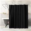 Americanflat Tenda Doccia 180x200 cm Nero a Tinta Unita - Tenda per Doccia con Anelli in Metallo e 12 Ganci - Shower Curtain per Bagno Resistente all'Acqua in 100% Poliestere