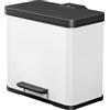 Hailo 0633 - 230 Öko Duo Plus 33 Raccolta differenziata 3 x 11 Litri in lamiera d' Acciaio, Colore: Bianco
