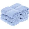 Superior - Set di Asciugamani per Il Viso, Cotone Egiziano, Blu Chiaro, 900 g, 6 Pezzi