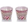 Dekohelden24 Candela profumata - Candela in vetro - Set di 2 candele profumate Joyful Moments und Nice and Cosy, L/x H 8 x cm, 115 g per candela, UF-Home-Sweet-Home-2, rosa antico