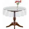 Ulawellor Tovaglia Rotonda Trasparente in PVC 137cm | Protezione Tavolo, Facile da Pulire, Superficie Morbida, Texture Visibile, per Casa Ufficio Ristorante Eventi