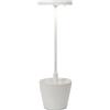 Zafferano Lampada Poldina Reverso, Lampada da Tavolo Ricaricabile e Senza Fili con Controllo Touch, Adatta per Salotto ed Esterni, Dimmer, 2200-3000 K, Altezza 35 cm, Colore Bianco