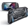 JSAUX Custodia Protettiva JSAUX per Nintendo Switch 2 2025, Cover Portatile in TPU con Grip, Compatibile con Custodia Switch 2 e Controller JoyCon, Accessori con Resistenza a Urti e Graffi - Nero