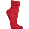 Socks4Fun 2 paia di calzini in lana morbida per donna e ragazza - in lana e lana di alpaca - delicato sulla pelle, caldi e comodi - con doppia risvolto, Colore: rosso, 35-38