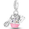 Mon & Sons Catena di sicurezza per torta di compleanno, con ciondolo a forma di Gesù e Bibbia, in argento Sterling 925, compatibile con braccialetti Pandora Moments, 4mm Hole, Metallo Argento sterling, Nessuna